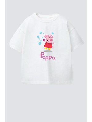 Monila Kız Çocuk Pamuklu Bisiklet Yaka Baskılı T-Shirt