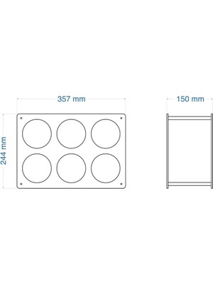 Rack And Cork 6 Şişelik Akrilik Şarap Rafı – Şeffaf 5 mm Pleksiglas Standı | Tezgah Üstü Şişe Rafı