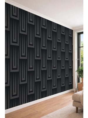Dreamwall Modern Lineer Dikdörtgen Desenli Art Deco Tek Parça Tekstil Duvar Kağıdı