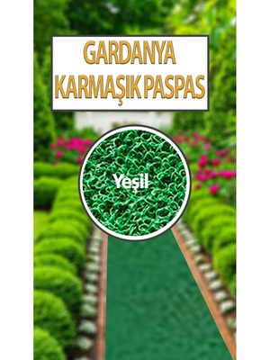 Trend Hause Gardenya Kıvırcık Karmaşık Paspas, Halı, Yolluk Kaymaz 100 cm En 12 mm Kalınlık