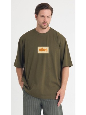 Gothamvibes Erkek Relaxed 013 Oversize Haki T-Shirt