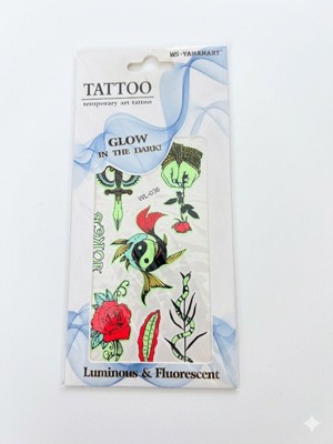 İğne İzi Fosforlu Karanlıkta Parlayan  Yapıştırma Geçici Dövme