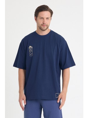 Gothamvibes Erkek Relaxed 002 Oversize Lacivert T-Shirt