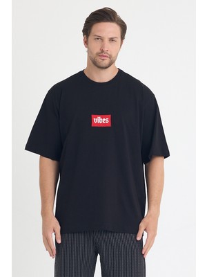 Gothamvibes Erkek Relaxed 001 Oversize Siyah T-Shirt