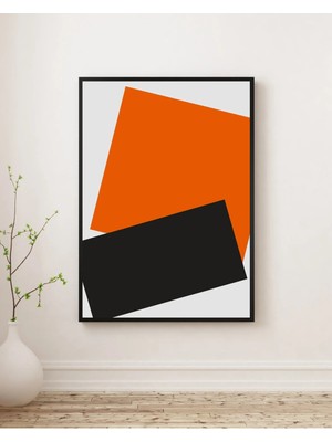 Rosaart Ahşap Çerçeveli Tablo - Modern Soyut Geometrik Tablo - Duvar Dekoru-Çerçeveli Poster