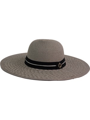 Bay Şapkacı Şeritli Geniş Kenarlı Kadın Şapka 1928