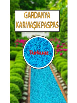 Trend Hause Gardenya Kıvırcık Karmaşık Paspas, Halı, Yolluk Kaymaz 100 cm En 12 mm Kalınlık