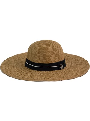 Bay Şapkacı Şeritli Geniş Kenarlı Kadın Şapka 1928