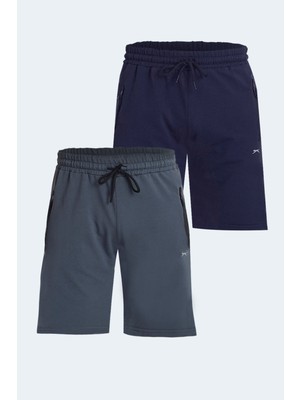 Slazenger Over 2 Li Set Erkek  Lacivert - Koyu Gri Şort