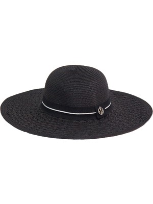 Bay Şapkacı Şeritli Geniş Kenarlı Kadın Şapka 1928