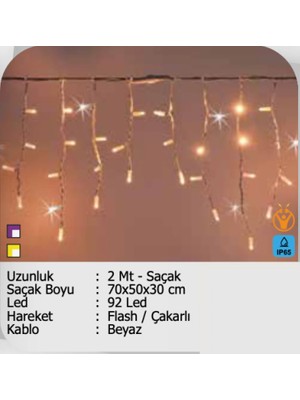 Sencan Yılbaşı Süslemesi Saçak LED Dış Mekan