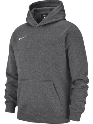 Nike Park 20 Fleece Kapüşonlu Çocuk Sweatshirt Gri Düz Desenli Erkek Çocuk Sezonluk