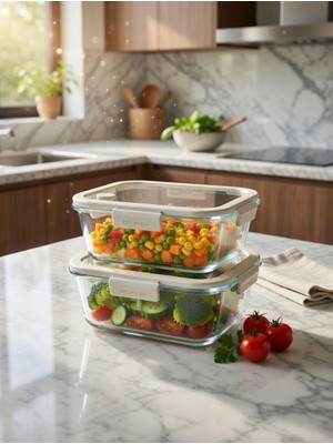 Neoflam Fika Glace Vakumlu 2 Parça Saklama Kabı 1900 Ml. Bej