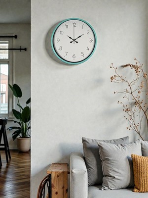 Çetiner Group 36 cm Turkuaz Standart Duvar Saati