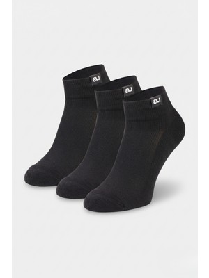 Allunique Siyah Coolmax ve Spor Çorabı 3'lü Paket Hızlı Kuruyan Termal Yarım Havlu Taban