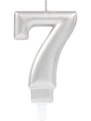 Ttt 7 Rakamı Mum Gümüş Renk