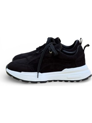 Degischic Siyah Süet Deri Sneaker