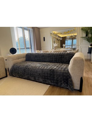 Çeyiz Merkezi Tavşan Tüyü Koltuk Örtüsü 170X215
