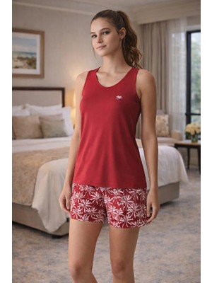 Pijapia Yumuşak Dokulu Askılı Kadın Şort Takım 2908