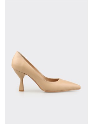 Elle Naturel Deri Kadın Stiletto