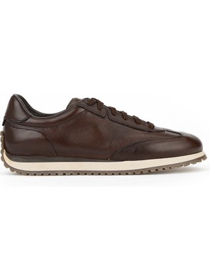 Ziya, Erkek Hakiki Deri Sneaker 1611026Z229 Kahve
