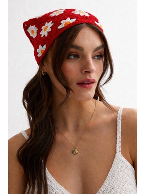 New Obsessions Missori Papatya Desenli Tığ Örgüsü Bandana-Saç Bandı