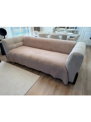 Çeyiz Merkezi Kare Desen Süngerli Wellsoft Koltuk Örtüsü 170X215 cm
