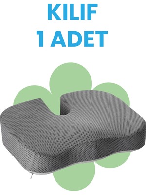 44*36*9 cm Viscofoam Coccyx Minder Kılıfı (Gri)