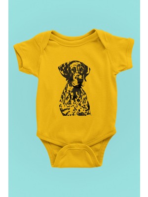 Darkhane Alman Shorthair - Köpek Baskılı Unisex Sarı Bebek Body - Zıbın BB004