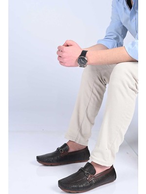 Bestello Bağcıksız Tokalı Poliüretan Taban Hakiki Deri Loafer 028-1070 Erkek Ayakkabı