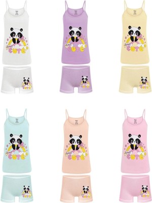 GMG Collection Baby 6 Lı Paket Kiz Çocuk Boxer Atlet Takım 4-9 Yaş