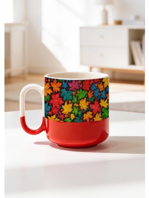 BB Design Renkli Çiçekler Tasarımlı Seramik Baskılı Pro Kupa Bardak 330ML