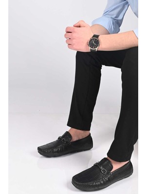 Bestello Bağcıksız Tokalı Poliüretan Taban Hakiki Deri Loafer 028-1070 Erkek Ayakkabı