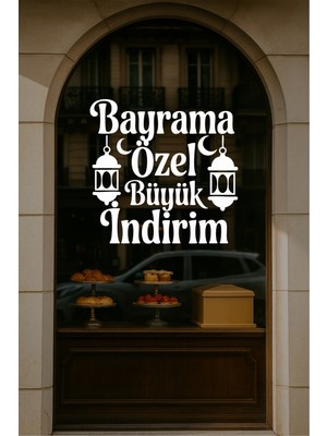 New Jargon Bayrama Özel Mağaza Cam Sticker – Dükkan Vitrin Yazısı