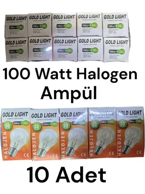 Gold Light Halogen Ampul 100 Watt 10 Adet