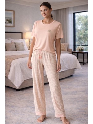 Pijapia Yumuşak Dokulu Kısa Kol Kadın Pijama Takım 2912