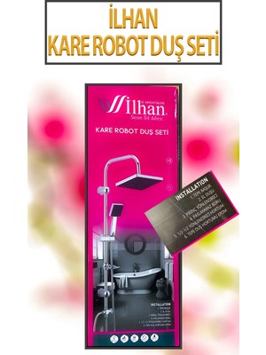ilhan Kare Duş Seti Robot 95 cm Uzunluğunda