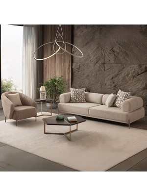 Edsy Home Mokka 3+1 Koltuk Takımı Krem Renk