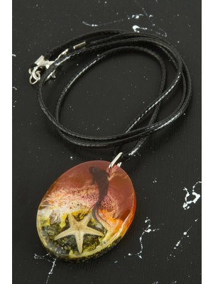 SiHako Deniz Yıldızı Oval Epoksi Kolye