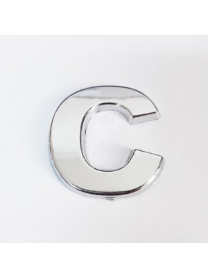 Cemax C Harfi  3,75 cm Krom Yapışkanlı