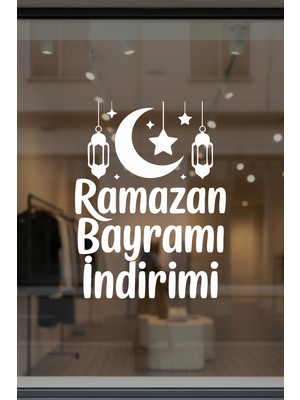 New Jargon Ramazan Bayramı Indirimi Yazılı Cam Vitrin Sticker - Mağaza Vitrin Yazısı Bayram Dekoru
