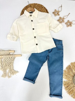 Erkek Çocuk Kot Pantolon Gömlek Bayramlık Takım