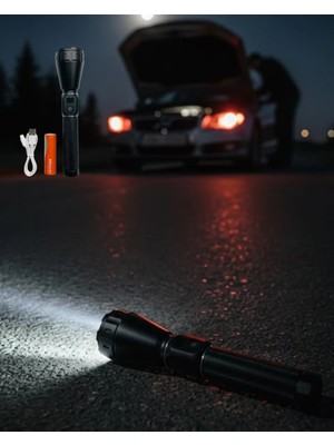 Marsilyan Uzun Ömürlü Bataryalı Şarjlı El Feneri Güçlü LED Aydınlatma