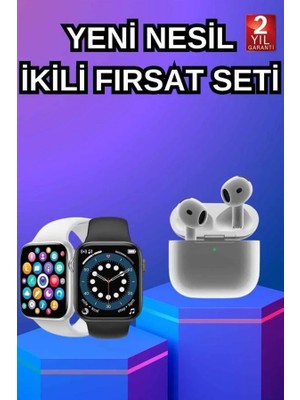 3.nesil Tws Bluetooth Kulaklık ve Dokunmatik Ekran Akıllı Saat Sesli Görüşme Tdms-07