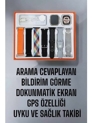 Akıllı Saat 7 Kordonlu Metal,plastik ve Hasır Kordon Seçeneği Tdms-07