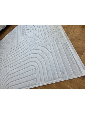 Anutya Home Oslo Krem Premium Bambu Kadife Ince Sık Dokuma Özel Kesim Salon Koridor Halısı