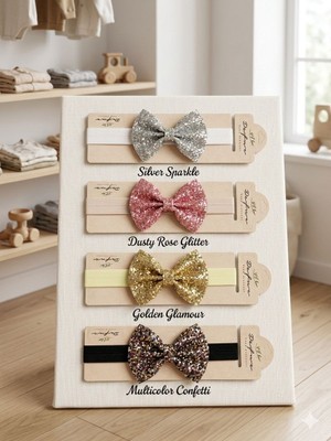 Masal Dünyası Bursa Işıltısı Küçük Prenseslerden, Detayları Bizden! ✨ 4'lü Set Parıltılı Esnek Bebek Saç Bandı