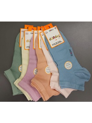 Dündar 8047 Kız Çocuk Pastel Renkli Modal Patik Çorap 12 Adet