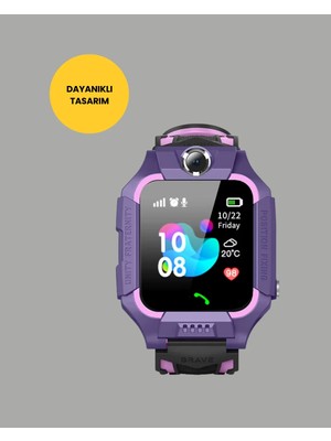 S10 Mor Akıllı Çocuk Saati Geçmiş Konum ve Acil Durum Uyarılı Tdms-07