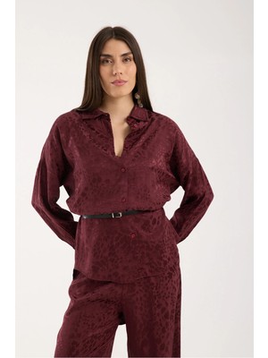 Win Moda Kadın Günlük Takım - Baggy Pantolon ve Salaş Gömlek - Dokulu Takım
